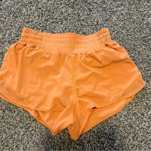 lululemon athletica Orange Athletic Shorts Lightweight worn around 5 times 2.5